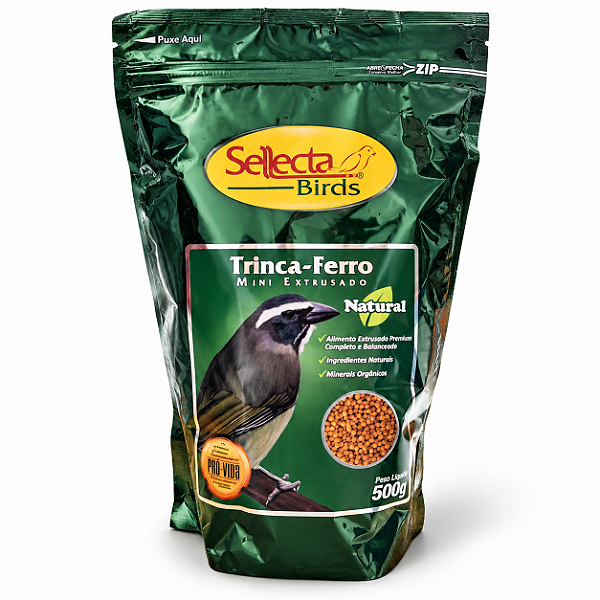 Ração Sellecta Trinca Ferro Natural Mini Extrusado 500 g