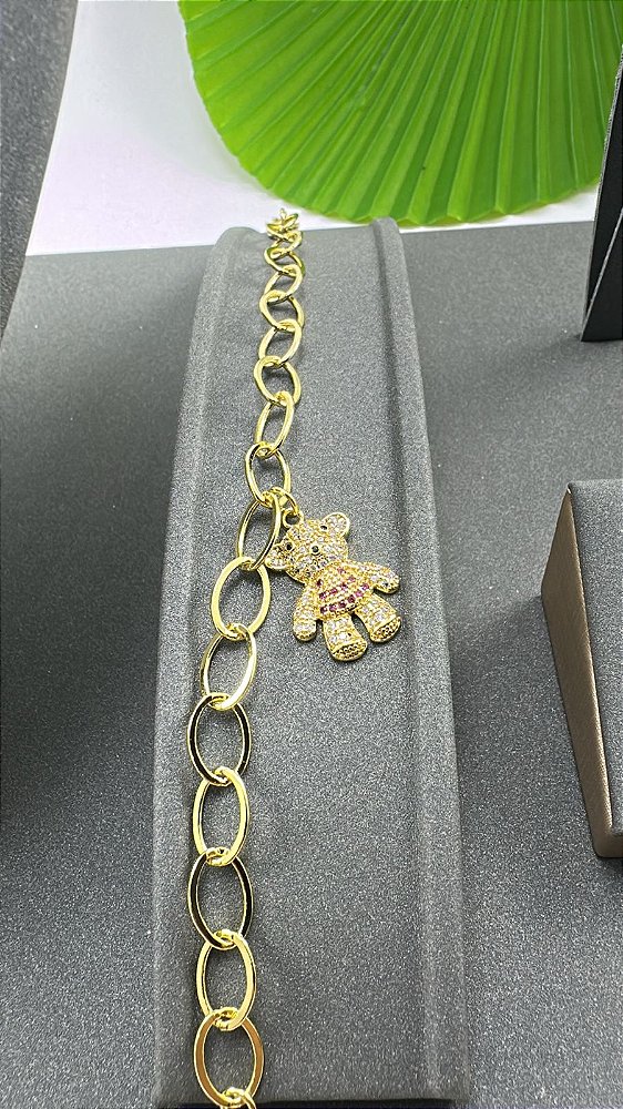 PULSEIRA PINGENTE URSINHO CRAVEJADO