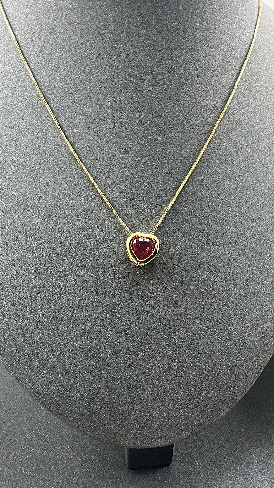 CORRENTE COM PINJETE CORAÇÃO ZIRECÔNIA