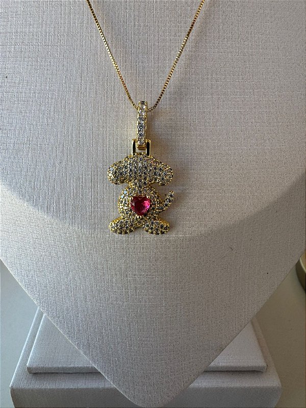 PINGENTE CACHORRINHO CRAVEJADO