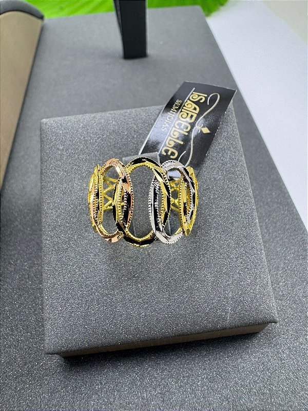 ANEL 3 CORES DETALHES VAZADO