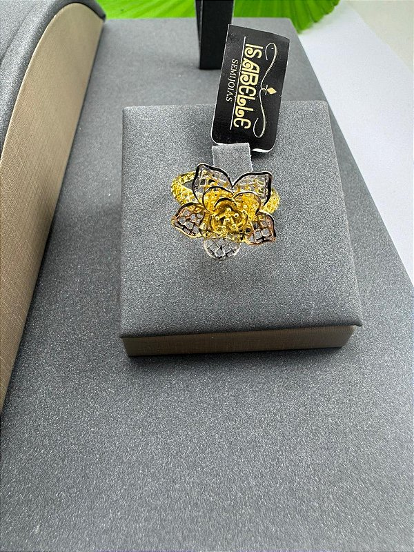 ANEL 3 CORES FLOR VAZADA