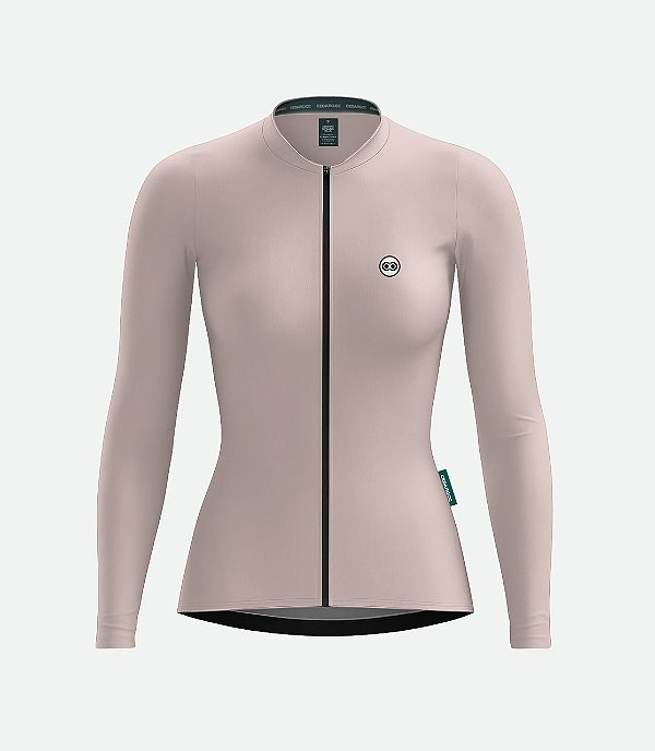 Jersey Poliamida Manga Longa Bege - Feminina