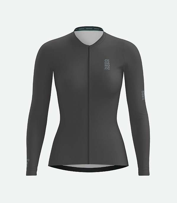 Jersey Basic Chumbo Manga Longa - Feminino