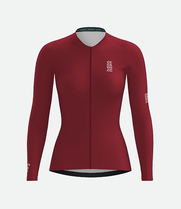 Jersey Basic Bordô Manga Longa - Feminino
