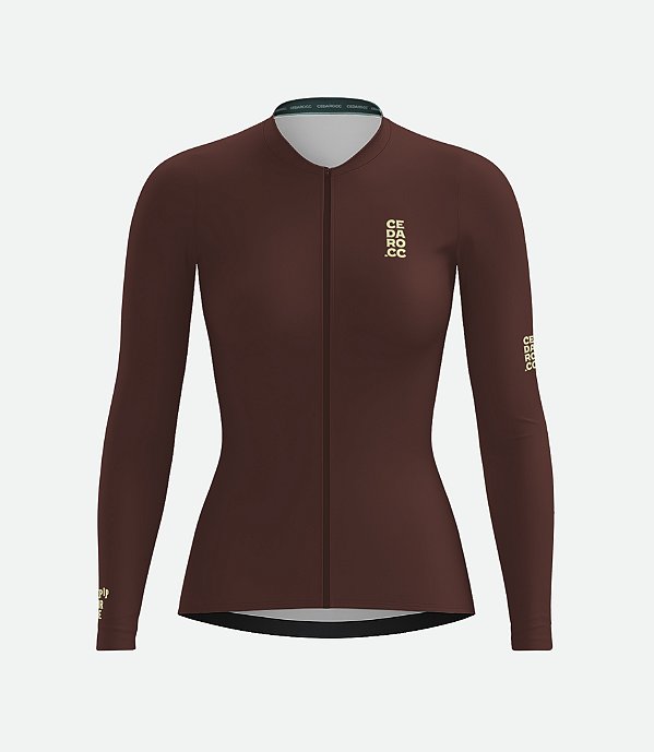 Jersey Basic Chocolate Manga Longa - Feminino