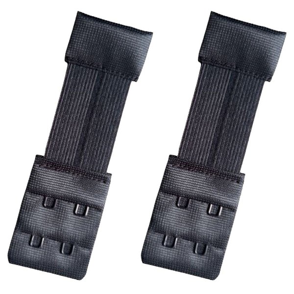 Kit com 2 extensores de Sutiã, Preto Elástico, aumenta largura do Soutien.