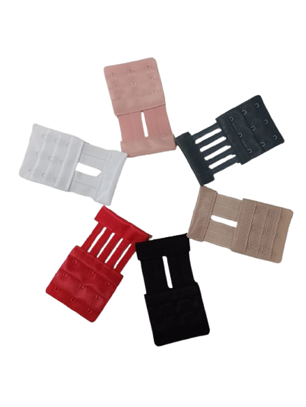 Kit com 7 extensores de Soutien elásticos com 3 ganchos 3 Regulagens Médio