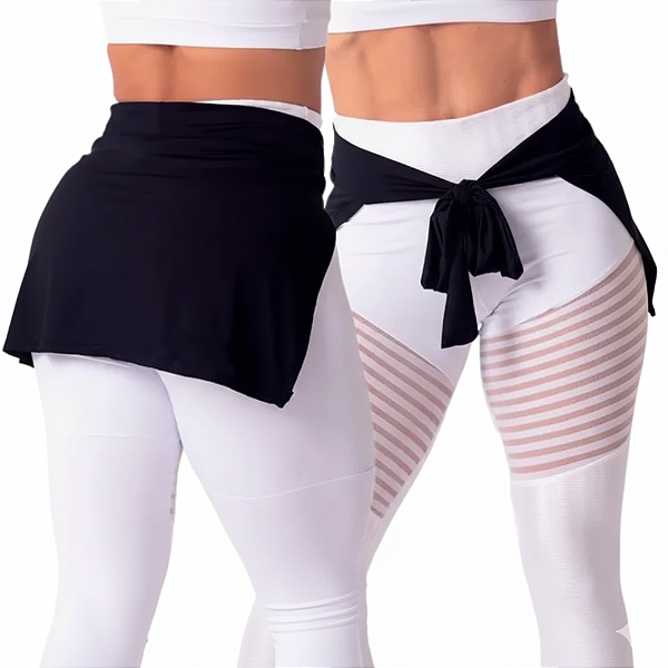 Kit com 2 Tapa Bumbum Estilo Saia Fitness Roupas de Academia Feminina