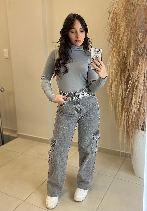 Wide leg Cargo C/ Elastano