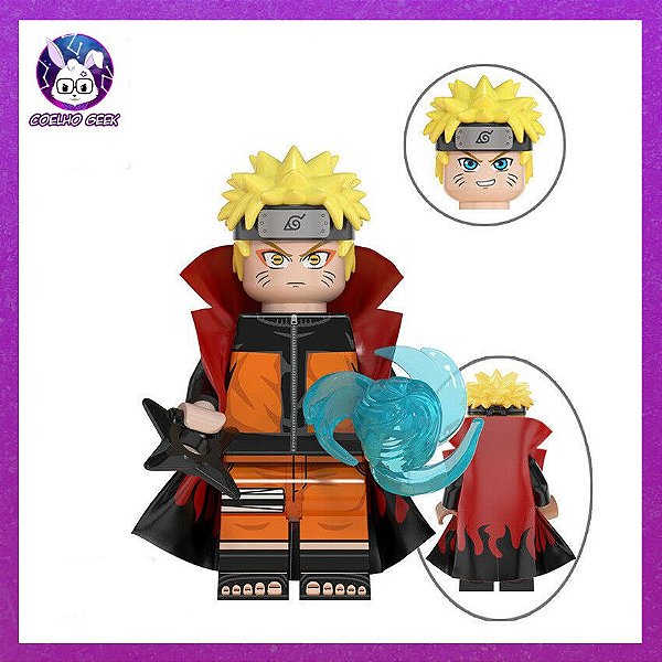 Lego Naruto Uzumaki Sennin Mode Bloco de Montar - Anime Naruto Shippuden