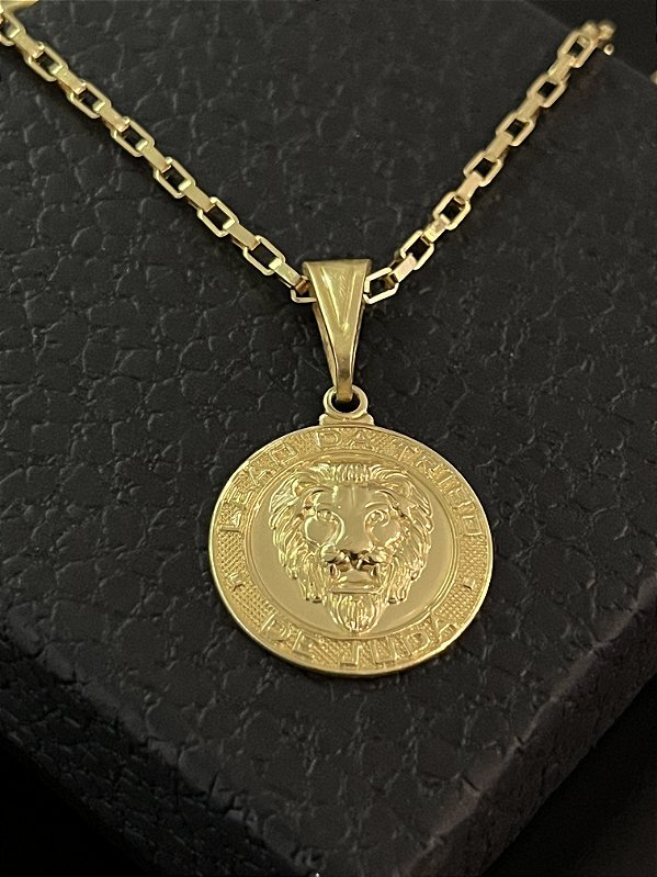 PINGENTE LEÃO DE JUDÁ P - BANHO DE OURO 18k