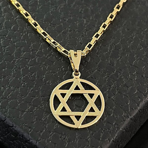 Pingente Estrela de Davi na Roda – Banhado a Ouro 18K