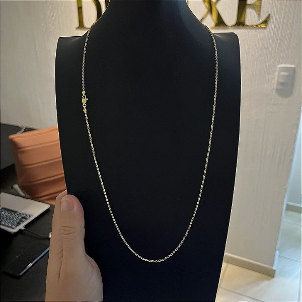 Corrente Cadeado 1.8mm 60cm – Banhada a Ouro 18K