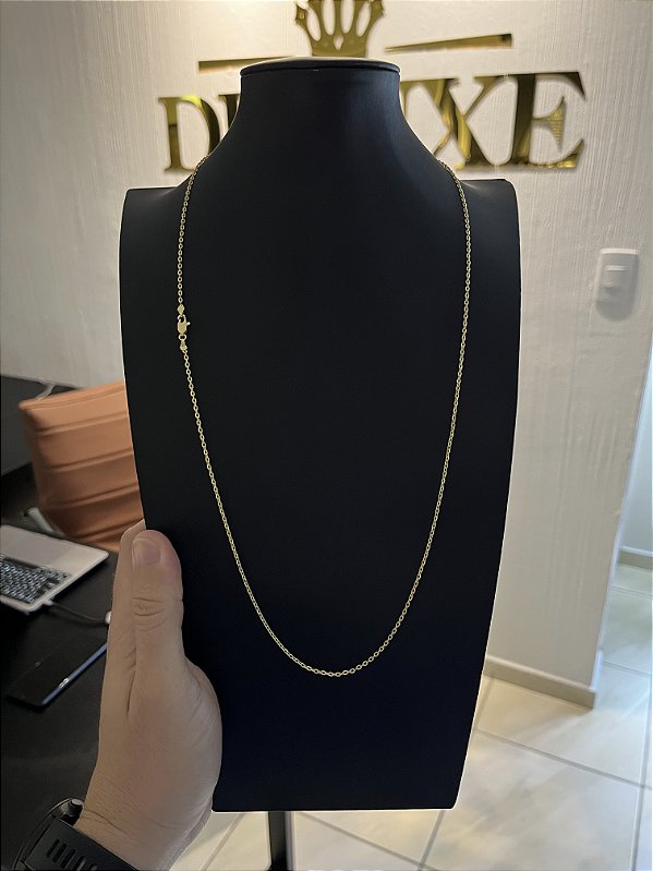 CORRENTE CADEADO (1.8mm - 7G) 70/60cm) - BANHADO A OURO 18k