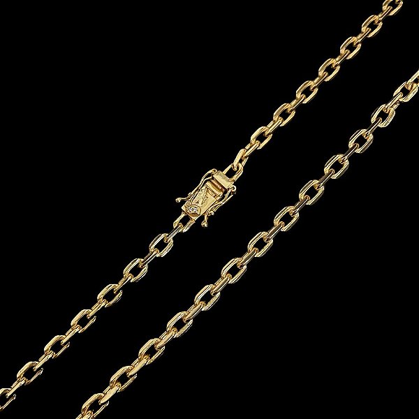 Corrente Cadeado 7mm 70cm – Banho Ouro 18k