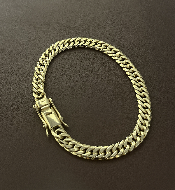 Pulseira Lacraia 7mm 21cm – Banho Ouro 18k