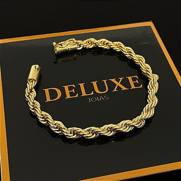 PULSEIRA BAIANA (6mm -22G-21 cm)  - FECHO COM MARCAÇÃO 750 - BANHO DE OURO 18k.