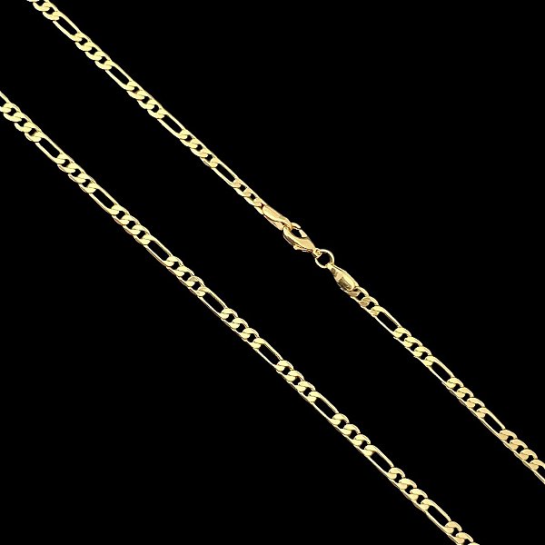 CORRENTE 3X1 -  (3mm - 10G) 60cm ou 70cm - BANHADA A OURO 18K