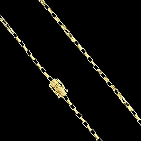 Corrente Tijolinho 3mm 70cm – Banhada a Ouro 18K
