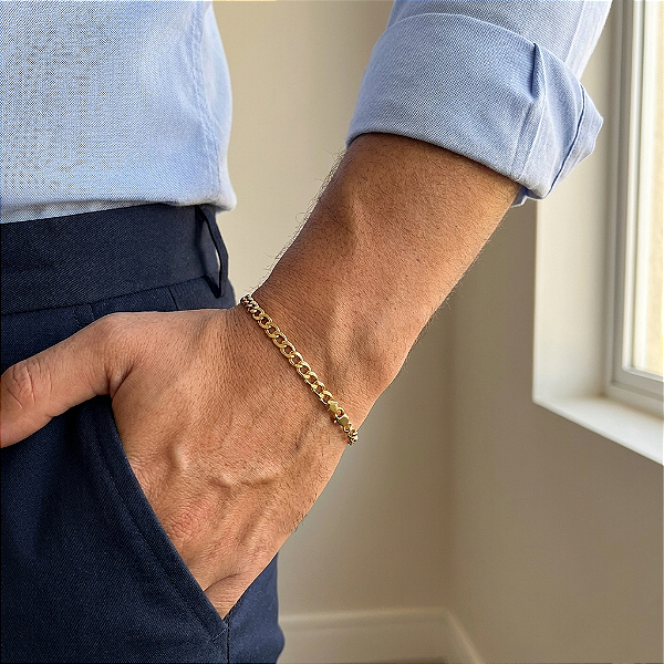 Pulseira Grumet 4mm 20cm – Banhada a Ouro 18K