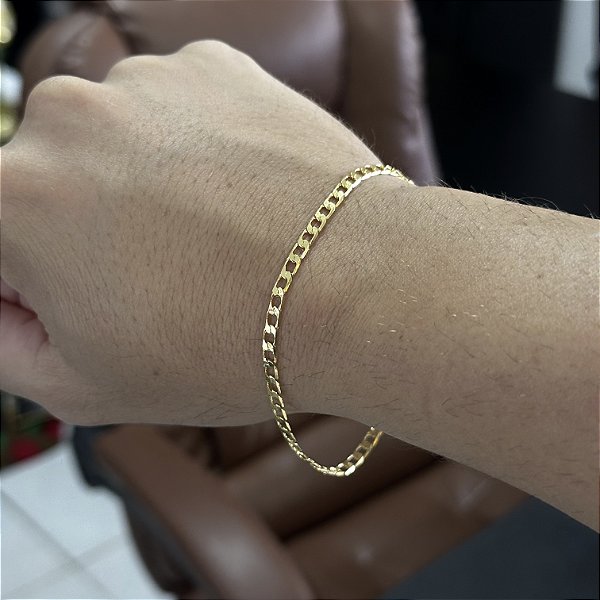 PULSEIRA GRUMET( 4mm- 20cm - 70cm )  - BANHO DE OURO 18k.