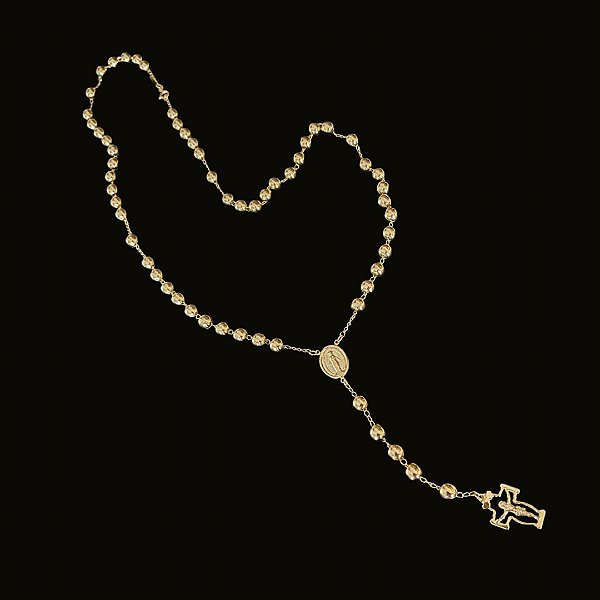 TERÇO LONGO( 60cm- 4mm) - BANHO DE OURO 18K