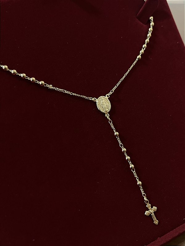 TERÇO  60cm (3mm - 15G) - BANHO DE OURO 18K