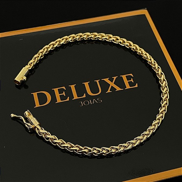 Pulseira Peruana 5mm 21cm – Banhada a Ouro 18K