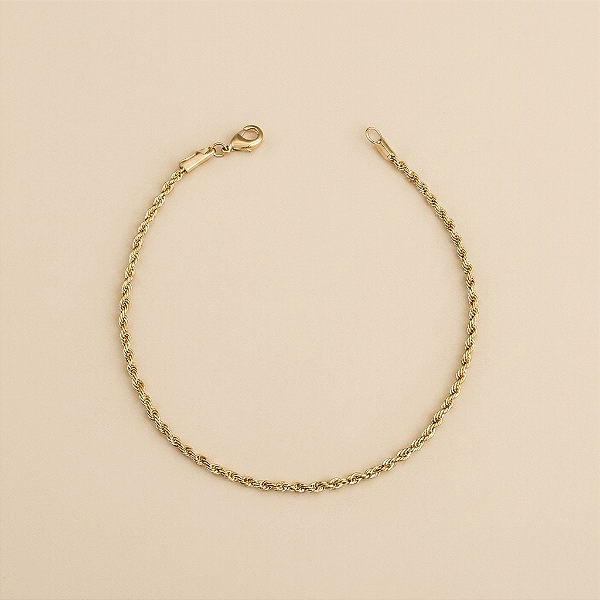 Pulseira Baiana 2mm 20cm – Banhada a Ouro 18K