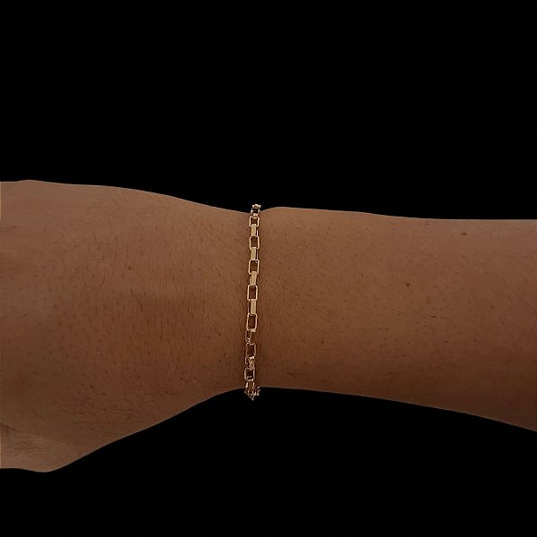 PULSEIRA TIJOLINHO  (3MM - 7G - 20CM) - BANHADO A OURO 18K