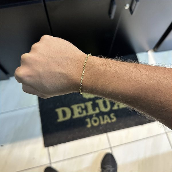 PULSEIRA TIJOLINHO (3MM - 7G - 20CM) - BANHADO A OURO 18K