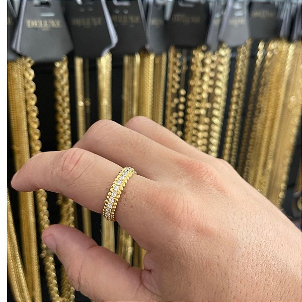 CRAVEJADO ZIRCÔNIA  9g - BANHADO A OURO 18K
