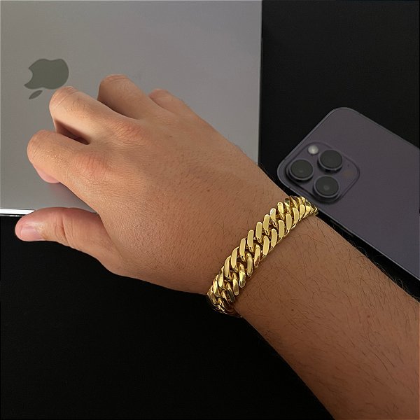 PULSEIRA LACRAIA (13mm -56G-21 CM) - FECHO COM MARCAÇÃO 750 - BANHO DE OURO 18k