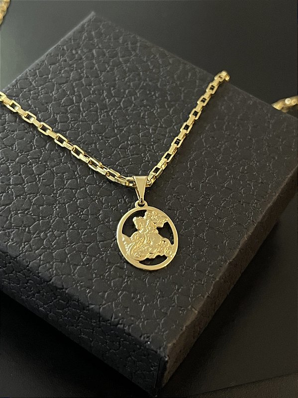 PINGENTE  SÃO JORGE PP2g( 2,5x2,5cm)- BANHO DE OURO 18k