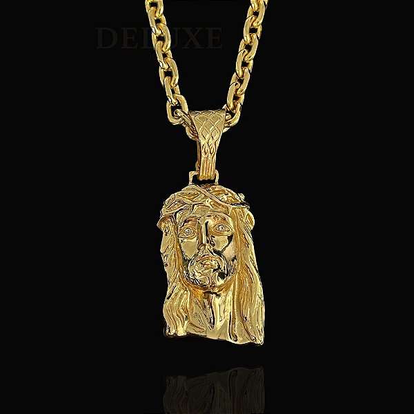 PINGENTE FACE DE CRISTO M (15g-  4x3cm) - BANHO DE OURO 18k