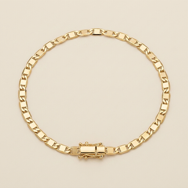 Pulseira Piastrine 4mm 20cm – Banhada a Ouro 18K