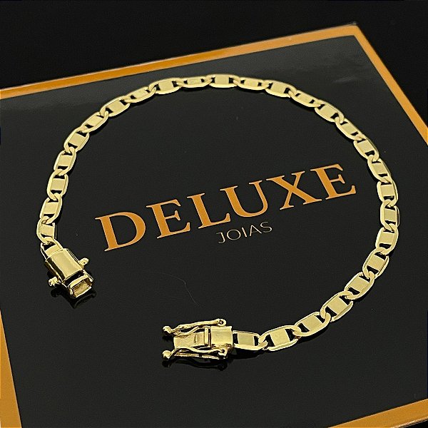 PULSEIRA  PIASTRINE ( 4MM - 10G-20CM)  - FECHO COM MARCAÇÃO 750 - BANHO DE OURO 18k.