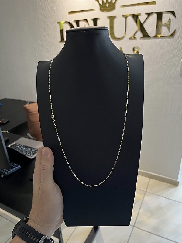 CORRENTE CARTIE ( 2mm- 70cm) (3G) - BANHADO A OURO 18k