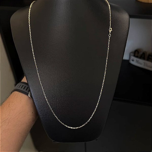 Corrente Tijolinho 2mm 70cm – Banhada a Ouro 18K