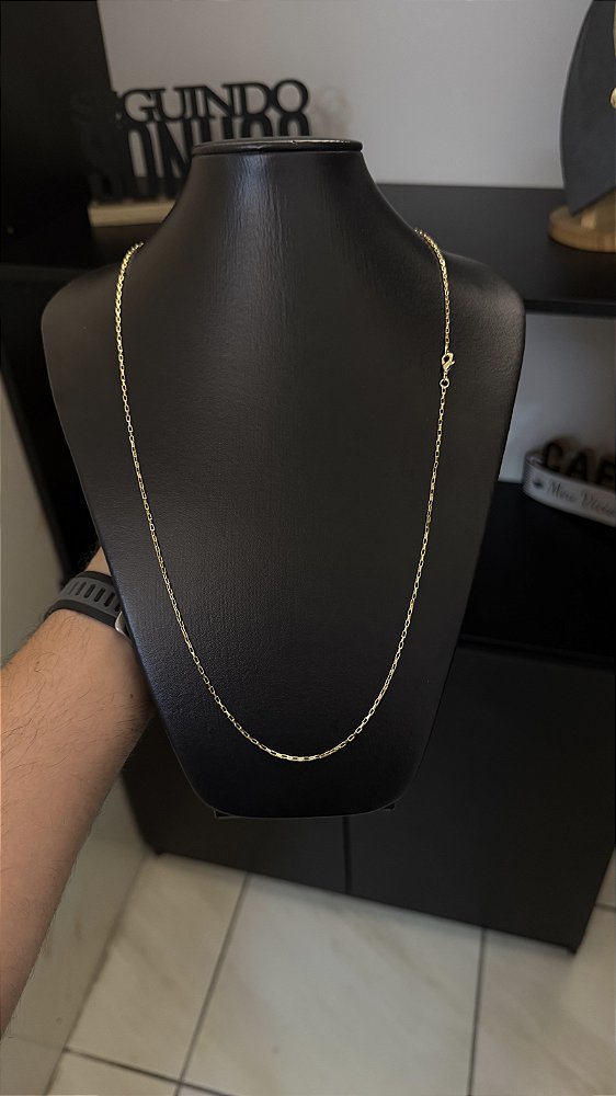 CORRENTE TIJOLINHO (2MM -7G- 70cm ) - BANHADO A OURO 18K