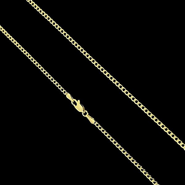 CORRENTE GRUMET( 2mm  - 6G) - 70/60cm - BANHADO A OURO 18K