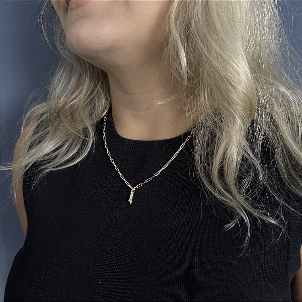 CORRENTE CARTIE ( 2mm 50cm FEM ) + PINGENTE FIGA - BANHADO A OURO 18K.