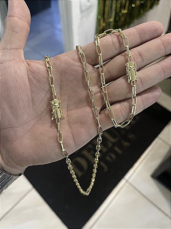 Corrente Cartier 4cm + Pulseira 21cm – Banho Ouro 18k