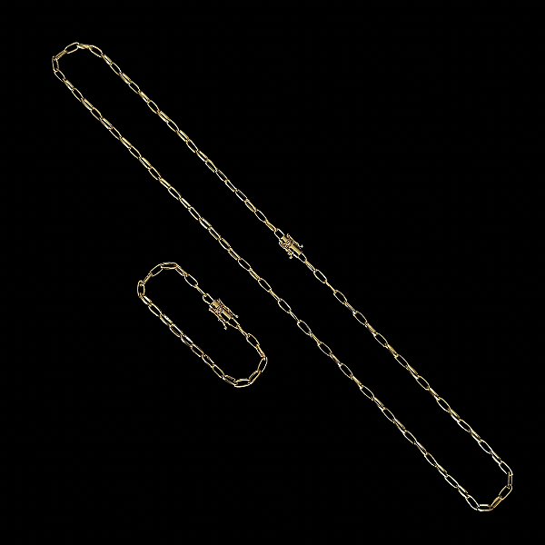 Corrente Cartier 4cm + Pulseira 21cm – Banhada a Ouro 18K