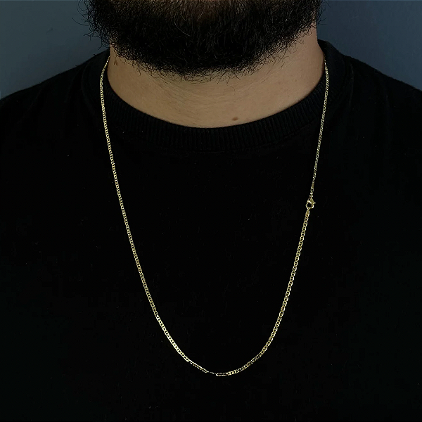 Corrente Piastrine 2mm – Escolha o Tamanho 50, 60 ou 70cm – Banhada a Ouro 18K