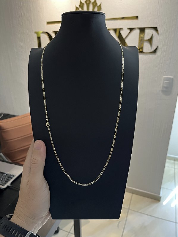 CORRENTE 3x1 (2MM - 50, 60cm ou 70cm)  -  BANHADO A OURO 18k