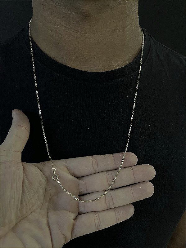 Corrente Tijolinho 1.5mm – Escolha o Tamanho 50, 60 ou 70cm – Banhada a Ouro 18K