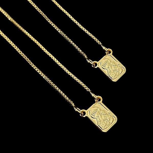 ESCAPULÁRIO CORRENTE VENEZIANA NOSSA SENHORA DO CARMO   (4g -  70/60CM) - BANHADO A OURO 18K.