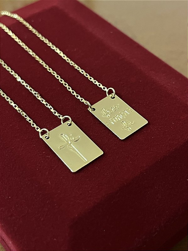 ESCAPULÁRIO FÉ CORRENTE TIJOLINHO (1.8MM 60cm ou 70cm) -  BANHADO A OURO 18k